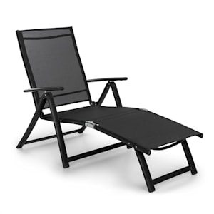 Pomporto Lounge Liegestuhl 70/30 PVC/PE Aluminium 7-Stufen Anthrazit