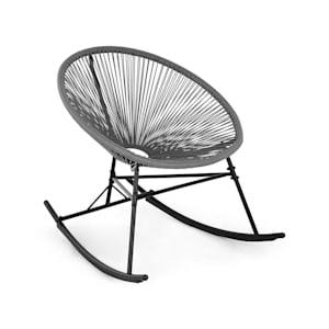 Roqueta Schaukelstuhl Retro-Design 4mm-Geflecht grau