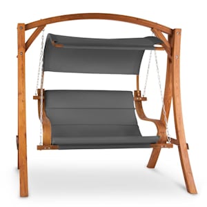 Maui Hollywoodschaukel 110 cm 2-Sitzer Massivholz Polyester dunkelgrau