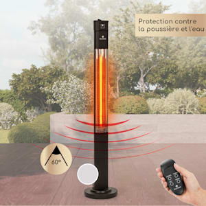 Heat Guru Plus radiateur 2000 W 3 vitesses Télécommande noir