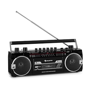 Magnétophone auna Duke MKII Radio BT USB lecteur SD Antenne télescopique noire