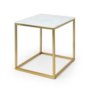 White Pearl 1 Table basse 50 x 50 x 50 cm (LxHxP) - Marbre doré / Blanc