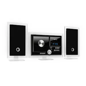 Stereo Sonic DAB+ Stereoanlage | Wandmontage | DAB+/UKW-Radiotuner | automatischer CD-Player | USB-Port für MP3-Dateien | Bluetooth | AUX-Eingang | LCD-Display | Schlaf-Funktion | Alarm-Funktion | Standfüße aus Acryl | inklusive Fernbedienung | schwarz