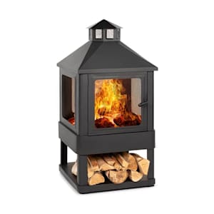 Macondo Braciere 35x35cm Vano per la Legna Acciaio nero