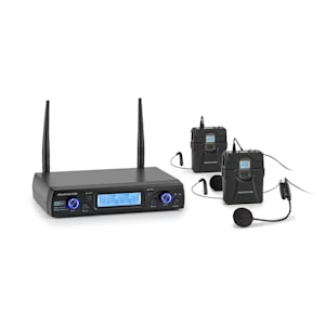 UHF200C-2B 2-Kanal UHF-Funkmikrofon-Set Receiver 2xTransmitter Headset