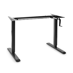 Multidesk höhenverstellbarer Schreibtisch | Sitz- & Stehschreibtisch | Tischgestell | manuelle Steuerung: Faltkurbel | Höhenverstellbar: 73 - 123 cm | Breitenverstellbar: 100  - 160 cm | max. Traglast: 70 kg | schwarz