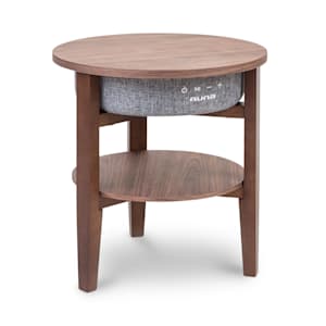 Milano Table basse enceinte intégrée Bluetooth USB charge sans fil noyer
