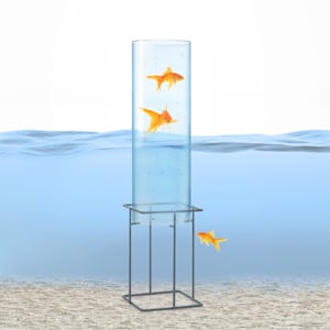 Skydive 60 Torre para peces 60 cm Ø 20 cm cristal acrílico metal transparente