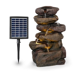Savona Solarbrunnen 2,8 W Polyresin 5h Akku LEDs Steinoptik