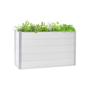 Nova Grow Aiuola da Giardino 150x91x50 cm WPC Effetto Legno bianco