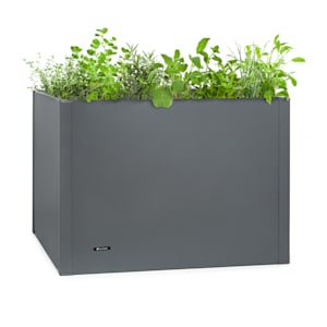 Highgrow Deluxe Raised Bed 100 x 76 x 100 cm Galvanised Steel Grey