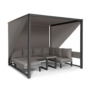 Havanna Pavillon & Lounge-Set 270x230x270cm 4 Zweisitzer Polyrattan