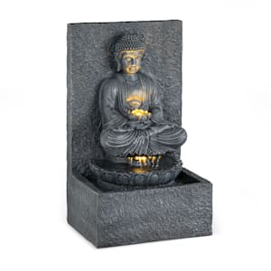 Nirvana Gartenbrunnen LED 36 x 65 x 29 cm Polyresin grau