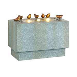 Waterbirds Fontana da Giardino LED 60x47x30cm Cemento Alluminio grigio