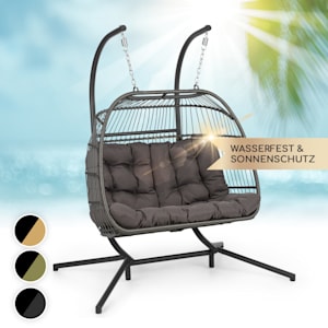 Biarritz Double Hängesessel Zweier PE Aluminium Polyrattan 260 kg