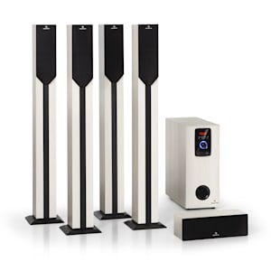 Areal Elegance Système surround 5.1 canaux 190 W RMS BT USB SD AUX Télécommande