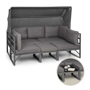 Ravenna Set di Mobili Lounge da Giardino 4pz. Variabile Alluminio antracite