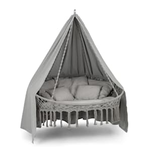 Ischia Hängesitz Sitzkissen 115 cm (Ø) Poly-Baumwolle hellgrau