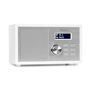 Ambient Radio DAB/DAB+ FM Bluetooth 5.0 Ecran LCD Réveil Design Bois Blanc
