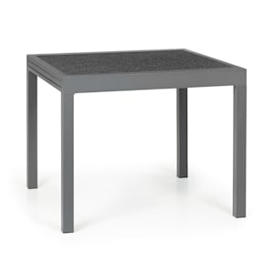 Tenerife Table de jardin extensible 90 x 90 cm aluminium verre granit