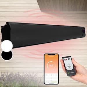 Riscaldatore A Infrarossi Caleo WiFi Per Esterni – 3 Livelli Fino A 3000 W, IP44, Telecomando E App – Montaggio A Parete/soffitto – Acciaio Inox, Durata Fino A 39.000 Ore