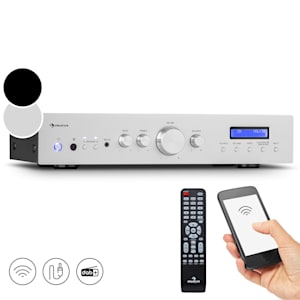 AMP-CD608 DAB amplificateur HiFi stéréo 4x100W RMS DAB+ BT entrée Optique télécommande