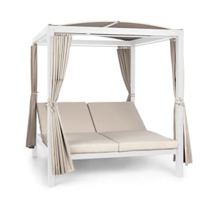 Eremitage Double XL Sunbed 2 Pers Stahl-Rahmen Sonnendach Vorhänge