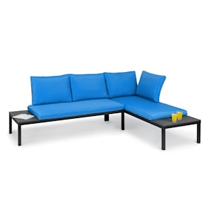 Cartagena, Lounger, 2 Posti con Tavolo, Acciaio, Poliestere