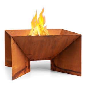 Desert Rust Square, Braciere, vaso per piante, acciaio, 52 x 46 cm, effetto ruggine