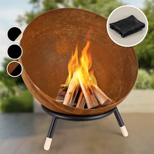 Fireball Rust, braciere inclinabile, finitura effetto ruggine/legno, Ø 60 cm
