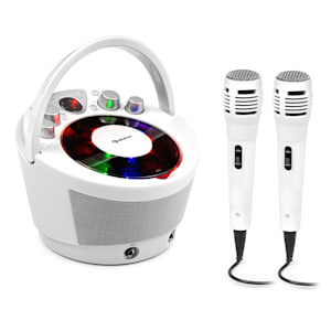 SingSing BT Karaoke-Anlage 2 x Mikrofon CD-Player BT LED-Lichteffekt mobil