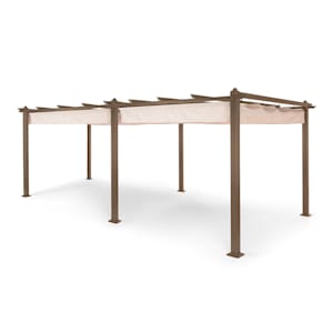 Pantheon Rust Pergola fyrkantsrör aluminium 3x6 m 4 hörnstolpar vattenavvisande