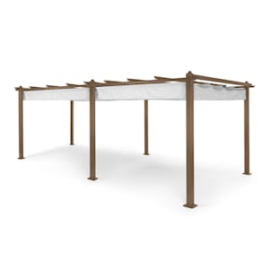 Pantheon Rust Pergola tube carré en aluminium 3x6 m 4 poteaux d'angle hydrofuge