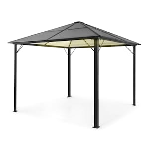 Pantheon Solid Sky Ambient Solar Pavillon mit grauem Dach 3x3m Polycarbonat Aluminium