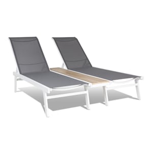 Pompei sun lounger 2 pers. Aluminium shelf