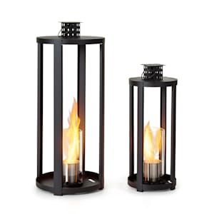 Fiamme Cilindro bio-ethanol lantaarn set van 2 rvs brander 0,3 liter 4h brandduur