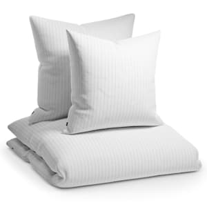 Sleepwise Soft Wonder-Edition Bettwäsche 155x200 cm - Weiß / Grau gestreift