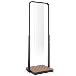 Sumatra Breeze Square - Doccia da giardino, WPC, alluminio, 70 x 55 cm, rettangolare