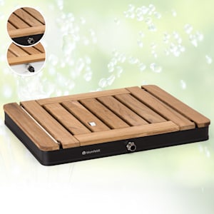 Sumatra Teak Square Garden Shower Aluminium Teak Carrying Handle