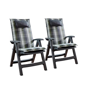 Donau, Imbottitura, Schienale Alto, Sedia da Giardino, Poliestere, 50x120x6cm