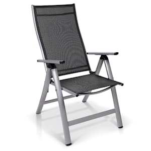London chaise de jardin aluminium Textilène 6 positions pliante