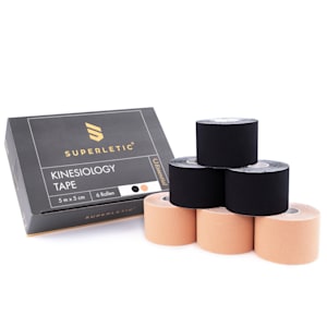 Elek, Kinesio tape, 6 rotoli, 5 m x 5 cm, cotone e adesivo acrilico, resistente all'acqua