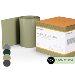 Strisce paravento, schermatura per recinzioni, plastica dura in PVC, 2,53 x 0,19 m