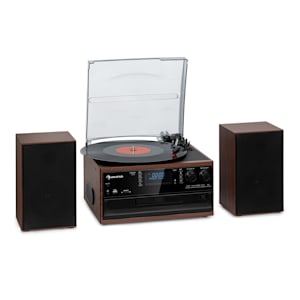 Oakland DAB Plus Retro-Stereoanlage DAB+/FM BT-Funktion Vinyl CD Kassette inkl. Lautsprechern