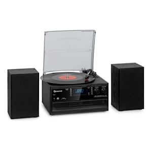 Oakland DAB Plus Retro-Stereoanlage DAB+/FM BT-Funktion Vinyl CD Kassette inkl. Lautsprechern