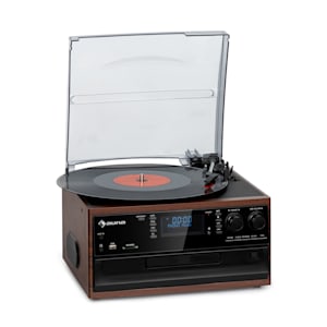 Oakland DAB Retro-Stereoanlage DAB+/FM BT-Funktion Vinyl CD Kassette