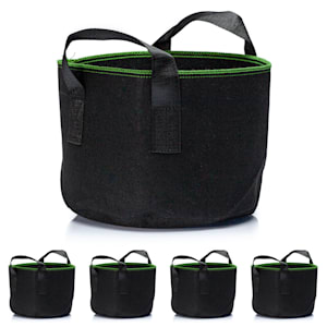 Set van 5 plantenzakken 60 liter vlies met handgrepen