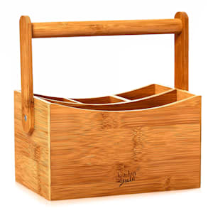 Bureau-organizer met handvat 4 vakken 22,5 x 12 x 17 cm 100 % bamboe