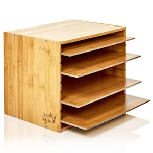 Ablagebox Briefbox Organizer 5 Fächer Maße: 30,5x24x22,5 cm Bambus