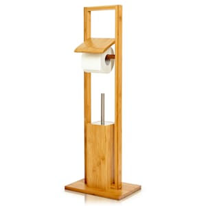 Toilet set incl. toilet brush 36x82x21cm moisture resistant bamboo